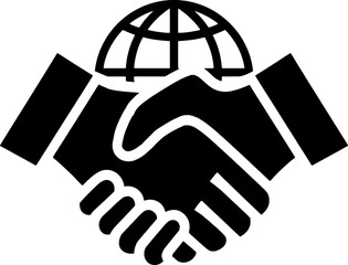 Global Partnership and Handshake Icon