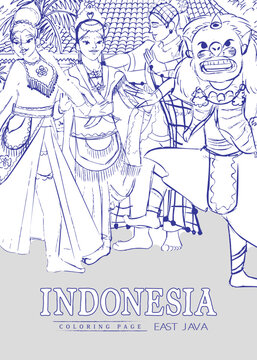 East java dance layout template coloring page idea