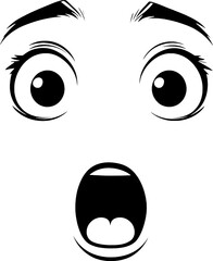 Surprised Face with Wide Eyes and Open Mouth – Shocked Expression Vector Art