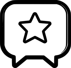Star Icon Inside Speech Bubble – Favorite or Rating Symbol Vector