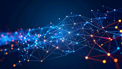 Abstract Network Connection, Global Data Flow - Abstract Technology