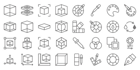 Vibrant Isometric Illustrations set of web icons in line style. vibrant isometric, isometric illustration, colorful isometric and 3D isometric. Vector illustration
