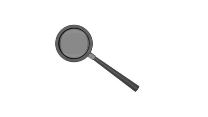 3D Render a magnifying glass with a black handle