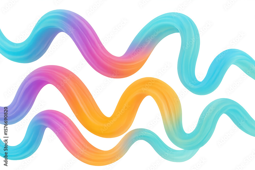 Poster vibrant wavy lines forming dynamic abstract pattern, representing energy and movement with transpare