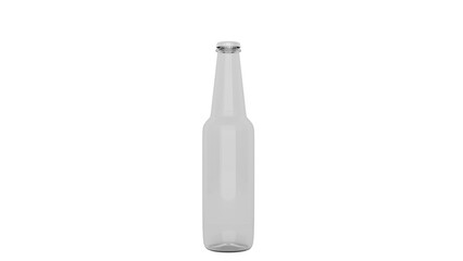 3D Render a white bottle with a silver cap on a white background