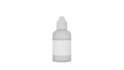 3D Render a bottle of liquid with a white cap