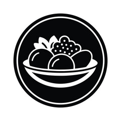 Plate With Food Icon Vector Illustration