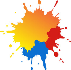Paint splatter cluster, rough abstract vector with white background.