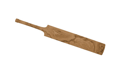 3D Render a wooden baseball bat with a handle on a white background