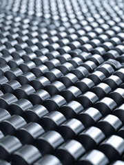 Obraz premium Abstract black and white geometric metal cube pattern for a modern technology background