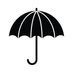 Umbrella With Curved Handle Icon Vector Illustration