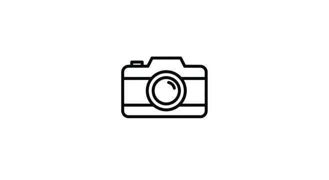 Camera icon isolated on white background for photography and memories