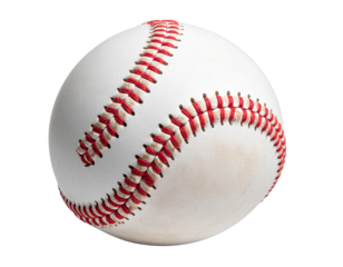  Scuffed Game Used Baseball Spinning in Mid Air Side Angle isolated on transparent background PNG