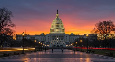 Fototapeta premium Capitol building sunrise panorama