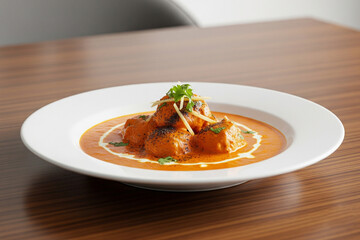 Butter Chicken, also known as Murgh Makhani, is a classic Indian dish featuring marinated and grilled chicken (often Tandoori chicken) simmered in a rich, creamy, and mildly spicy tomato-based gravy.