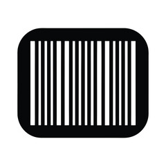 Barcode Inside Rounded Rectangle Icon Vector Illustration