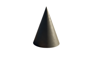 A dark gray cone isolated on transparent background