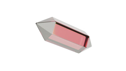 3D Render a pink and white object with a red top
