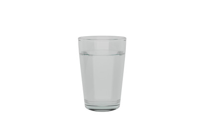 3D Render a glass of water with a white background
