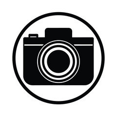 Camera With Circular Lens Icon Vector Illustration