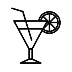 Cocktail With Slice Icon Vector Illustration