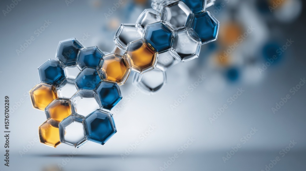 Poster molecular connections: an abstract digital rendering of interconnected molecular structures. showcas