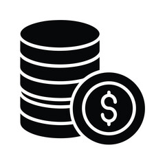 Stack Of Coins With Dollar Sign Icon Vector Illustration