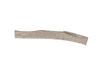 3D Render a piece of wood is shown on a white background