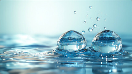 Water conservation element: Minimalist droplet render for eco-org digital campaigns