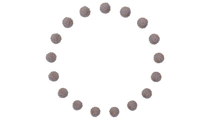 3D Render a circle of small balls arranged in a circle