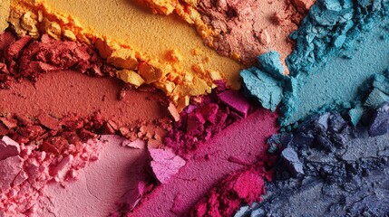 Vibrant Colorful Crushed Makeup Powder Texture Abstract Beauty