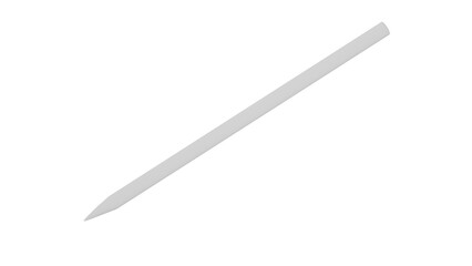3D Render a white knife with a long blade on a white surface