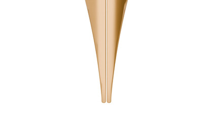 3D Render a gold vase with a white background