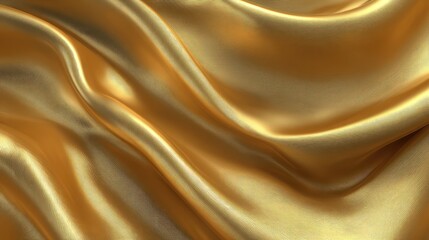 Fototapeta premium Abstract gold foil texture with soft folds and shimmer