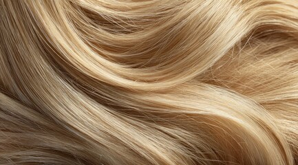 Close-up of flowing, light blonde hair, exhibiting a smooth, silky texture and subtle waves.  The strands create a visually appealing, organic pattern