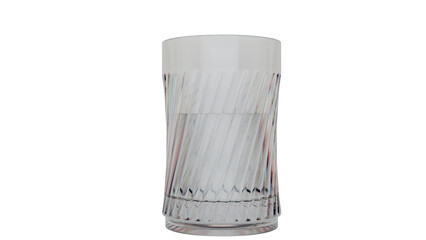 3D Render a glass of water with a straw sticking out of it