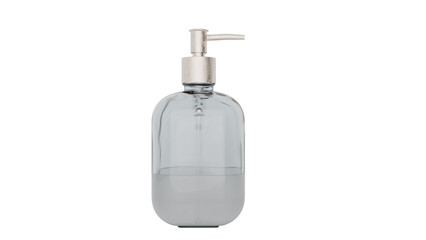 3D Render a clear bottle with a liquid dispenser on it