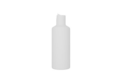 3D Render a white bottle with a white cap