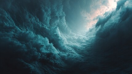 Fototapeta premium Dramatic Blue Clouds Swirling Sky