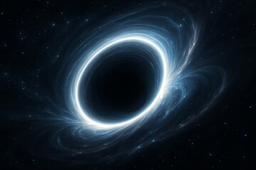 Fototapeta premium Glowing Wormhole in Deep Space with Warped Light Effects