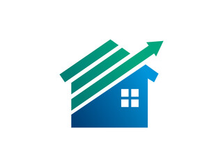 Real Estate Growth House Logo Template Design