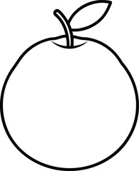 Flat style guava whole and slice line art illustration