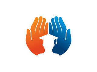 Hand And Graduate Education Logo Template Design