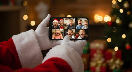 Santa Claus Connects With Children Worldwide Via Video Call This Christmas Season