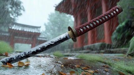 Rain-Kissed Katana