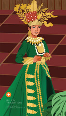 Post template with indonesian biliu tradition