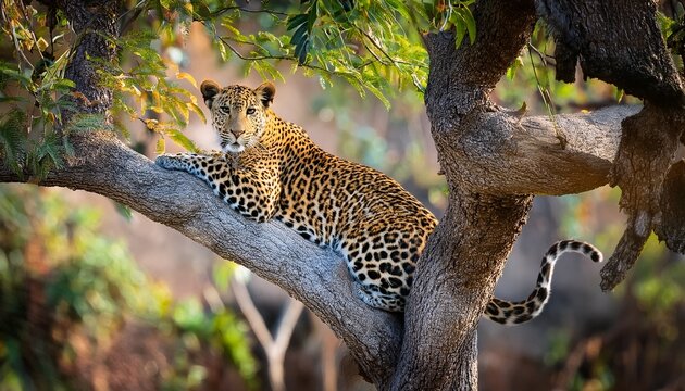 leopard in tree sri lankan leopard