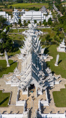 White temple, Golden hour, Chiang Rai, Wat Rong Khun