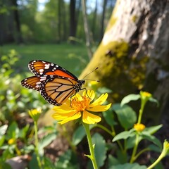 Obraz premium monarch butterfly on a flower