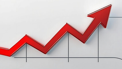 Red arrow graph showing a downward trend